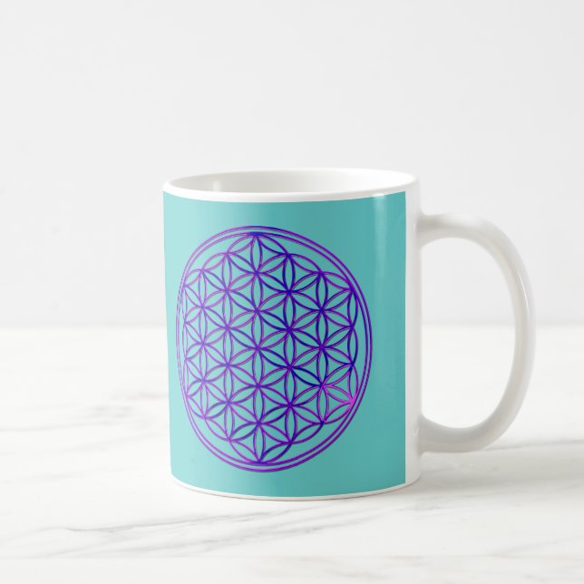 Flower of Life | pink blue 2x Coffee Mug (Right)