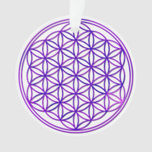 Flower of Life - pink blue Ornament
