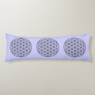 Flower Of Life - plain black + your background Body Cushion