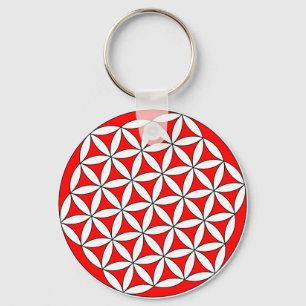 Flower of Life Red Key Ring