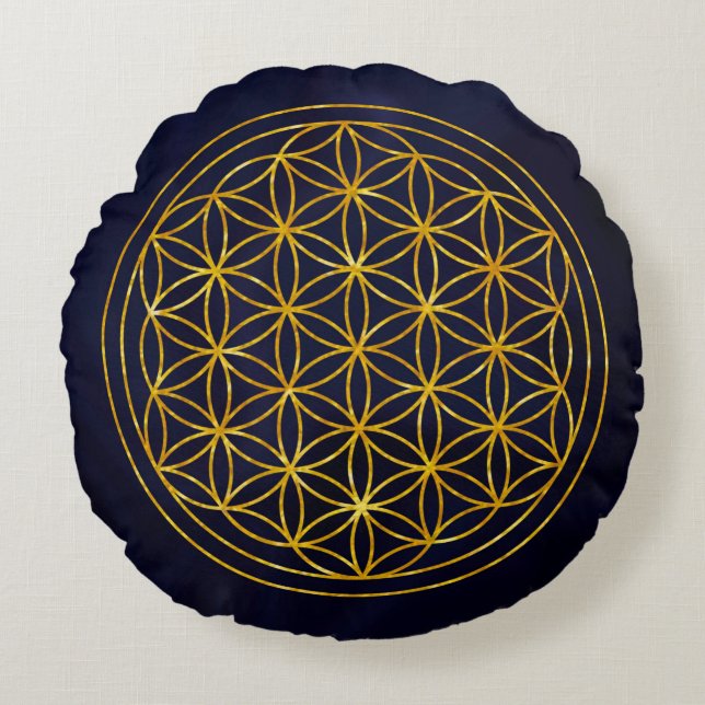 flower of life round cushion (Front)