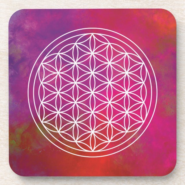 flower of life sacred geometric coaster (Front)