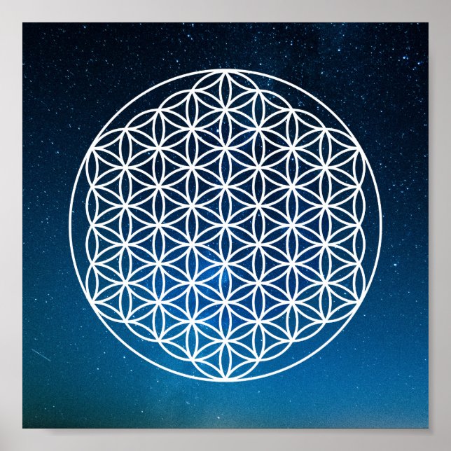 Flower of Life -sacred geometric pattern - Poster (Front)