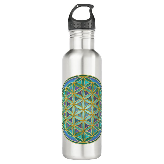 FLOWER OF LIFE - Sacred Geometrie Design 1 710 Ml Water Bottle (Front)