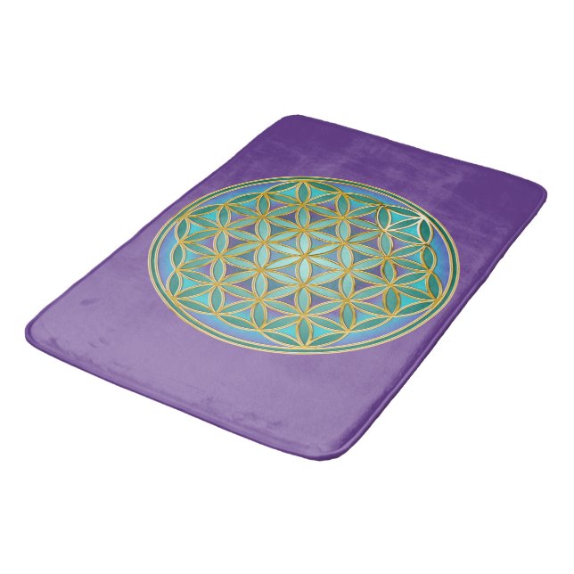 FLOWER OF LIFE - Sacred Geometrie Design 1 Bath Mat (Angled)