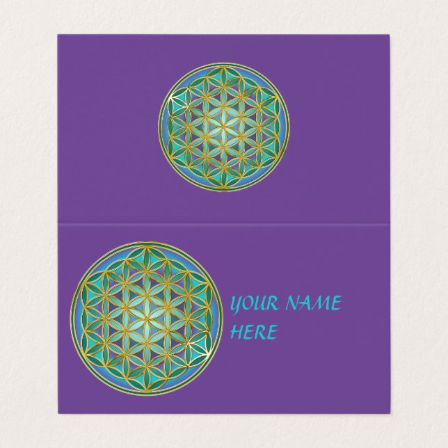 FLOWER OF LIFE - Sacred Geometrie Design 1 Business Card (Outside Unfolded)