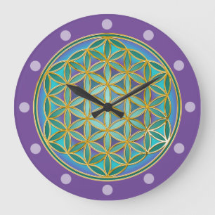 FLOWER OF LIFE - Sacred Geometrie Design 1 Large Clock