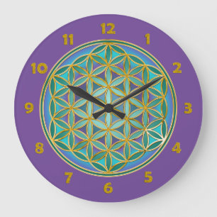 FLOWER OF LIFE - Sacred Geometrie Design 1 Large Clock