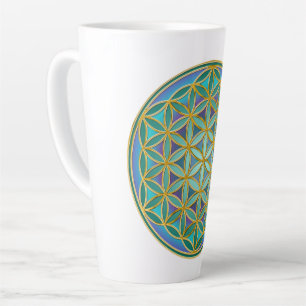FLOWER OF LIFE - Sacred Geometrie Design 1 Latte Mug