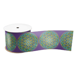 FLOWER OF LIFE - Sacred Geometrie Design 1 Satin Ribbon