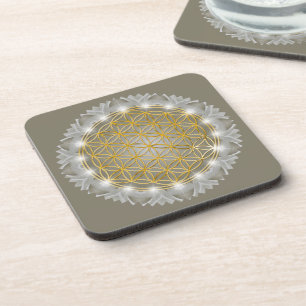 FLOWER OF LIFE - Sacred Geometrie Light 1 Coaster