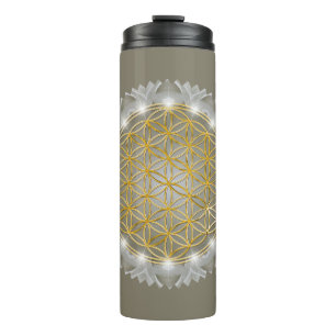 FLOWER OF LIFE - Sacred Geometrie Light 1 Thermal Tumbler