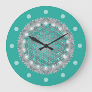 FLOWER OF LIFE - Sacred Geometrie Light 2 Large Clock