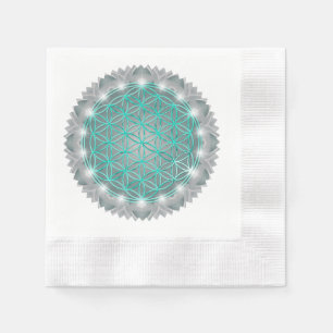 FLOWER OF LIFE - Sacred Geometrie Light 2 Napkin