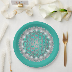 FLOWER OF LIFE - Sacred Geometrie Light 2 Paper Plate