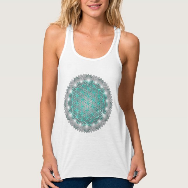 FLOWER OF LIFE - Sacred Geometrie Light 2 Singlet (Front)