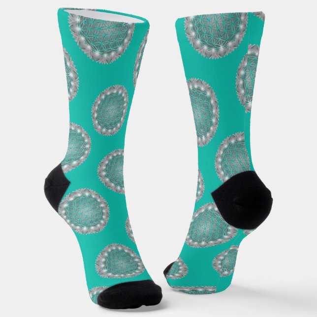 FLOWER OF LIFE - Sacred Geometrie Light 2 Socks (Angled)