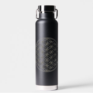 FLOWER OF LIFE - Sacred Geometrie Silver Style Water Bottle