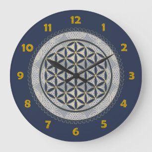 FLOWER OF LIFE - Sacred Geometrie Symbol Art 1 Large Clock