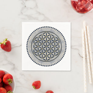 FLOWER OF LIFE - Sacred Geometrie Symbol Art 1 Napkin