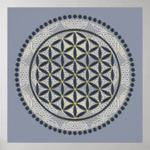 FLOWER OF LIFE - Sacred Geometrie Symbol Art 1 Poster