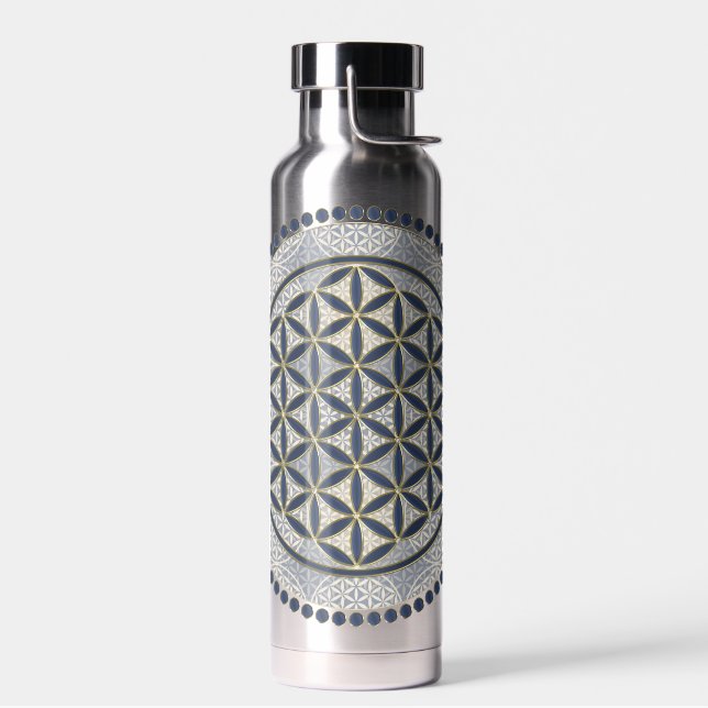 FLOWER OF LIFE - Sacred Geometrie Symbol Art 1 Water Bottle (Left)