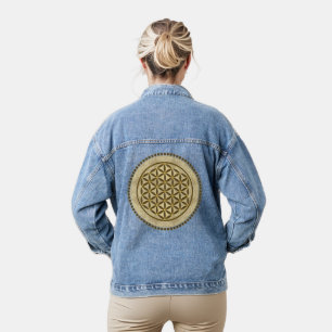 FLOWER OF LIFE - Sacred Geometrie Symbol Art 2 Denim Jacket
