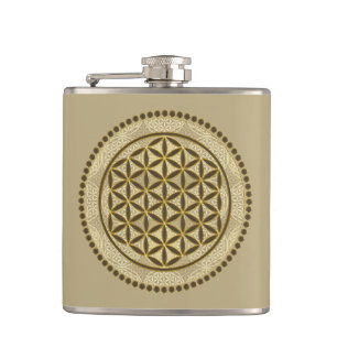 FLOWER OF LIFE - Sacred Geometrie Symbol Art 2 Hip Flask