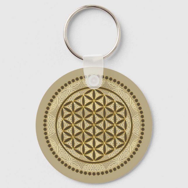 FLOWER OF LIFE - Sacred Geometrie Symbol Art 2 Key Ring (Front)