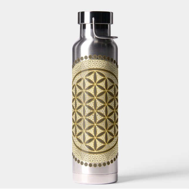 FLOWER OF LIFE - Sacred Geometrie Symbol Art 2 Water Bottle (Left)