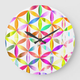 Flower of Life Sacred Geometry Design Wall Clock