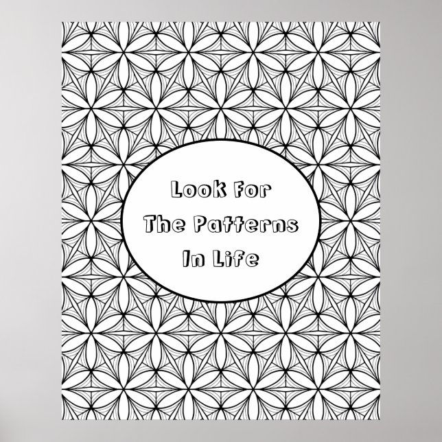 Flower of Life Sacred Geometry Large Coloring Poster (Front)