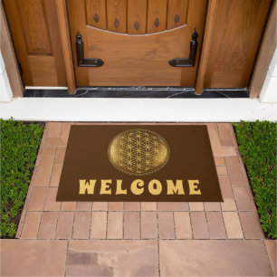 FLOWER OF LIFE - Sacred Geometry Medaillon 1 Doormat