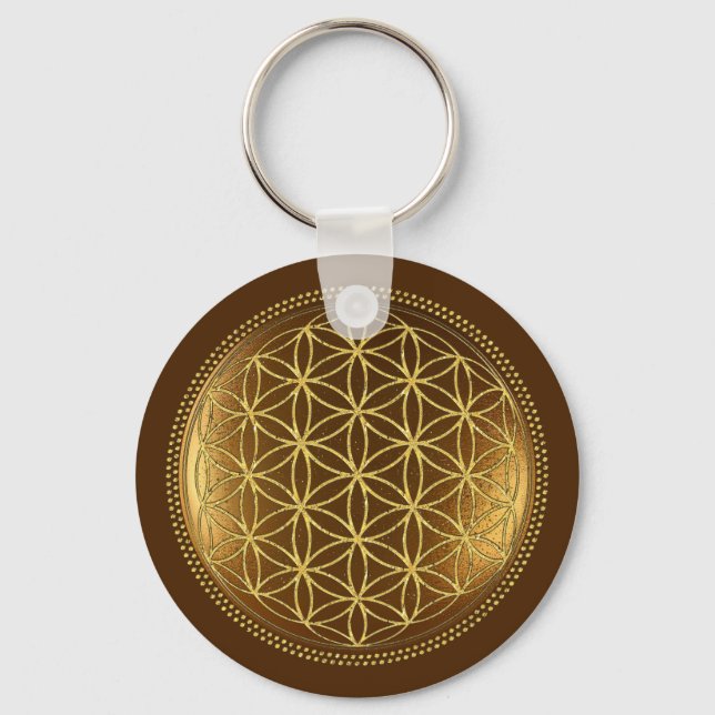 FLOWER OF LIFE - Sacred Geometry Medaillon 1 Key Ring (Front)