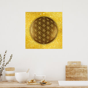 FLOWER OF LIFE - Sacred Geometry Medaillon 1 Poster