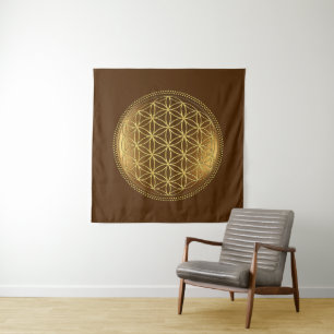 FLOWER OF LIFE - Sacred Geometry Medaillon 1 Tapestry