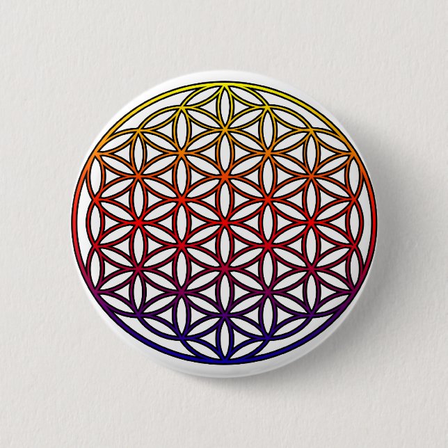 Flower of Life Sacred Geometry Symbol - 1 6 Cm Round Badge (Front)