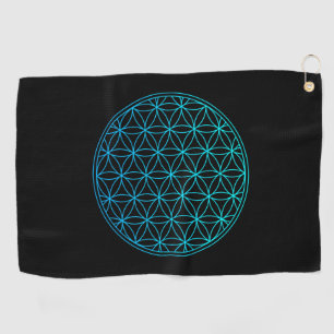 flower of life sacred geometry symbol ancient zen golf towel
