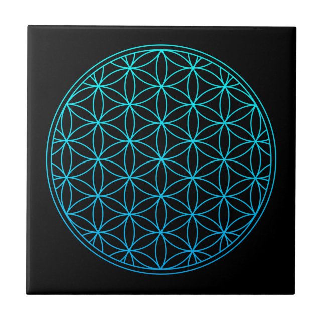 flower of life sacred geometry symbol ancient zen  tile (Front)