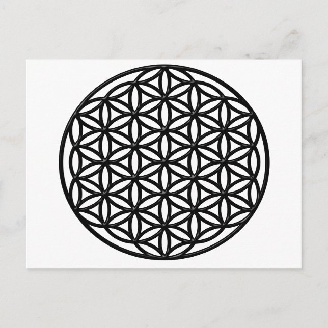 Flower of Life Sacred Geometry Symbol (black) Postcard (Front)