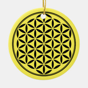 FLOWER OF LIFE - Sacred Geometry Symbol full 1 Ceramic Tree Decoration