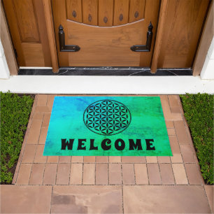 FLOWER OF LIFE - Sacred Geometry Symbol full 1 Doormat