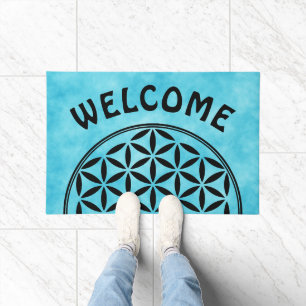 FLOWER OF LIFE - Sacred Geometry Symbol full 1 Doormat