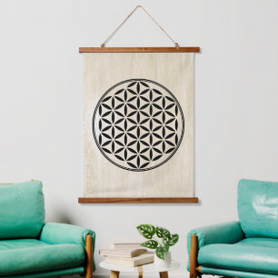 FLOWER OF LIFE - Sacred Geometry Symbol full 1 Hanging Tapestry