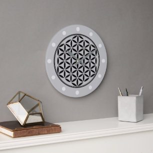 FLOWER OF LIFE - Sacred Geometry Symbol full 1 Large Clock
