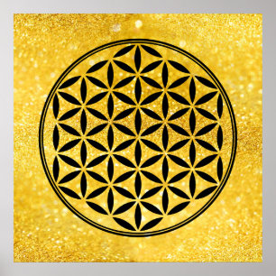 FLOWER OF LIFE - Sacred Geometry Symbol full 1 Poster