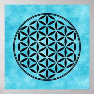 FLOWER OF LIFE - Sacred Geometry Symbol full 1 Poster