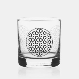 FLOWER OF LIFE - Sacred Geometry Symbol full 1 Whiskey Glass