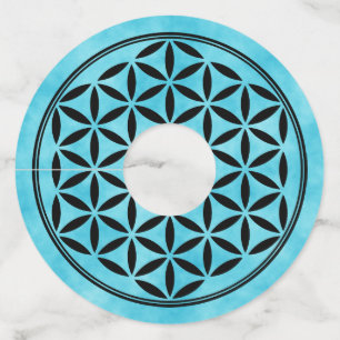FLOWER OF LIFE - Sacred Geometry Symbol full 1 Wine Glass Tag