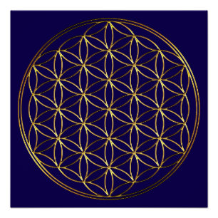 FLOWER OF LIFE - Sacred Geometry Symbol gold 2 Poster